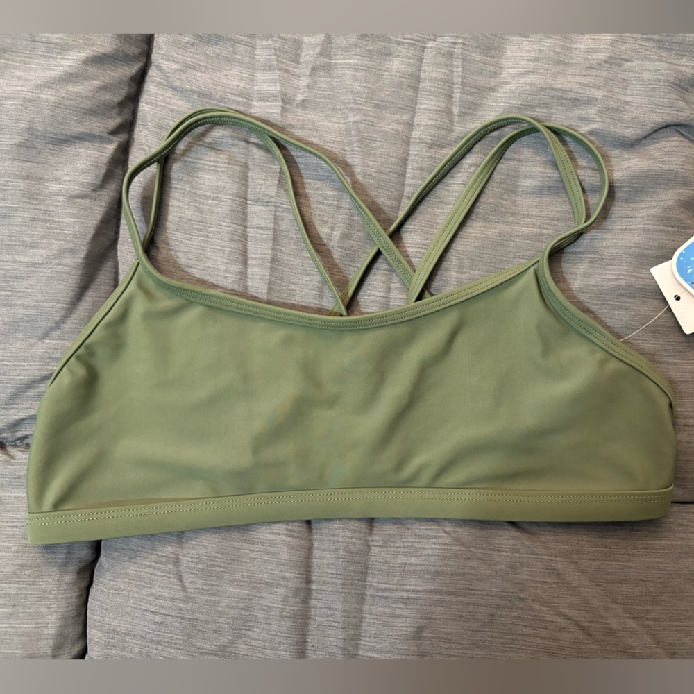 Sporti Lycra Activewear Bikini Top, Olive Green - NWT!